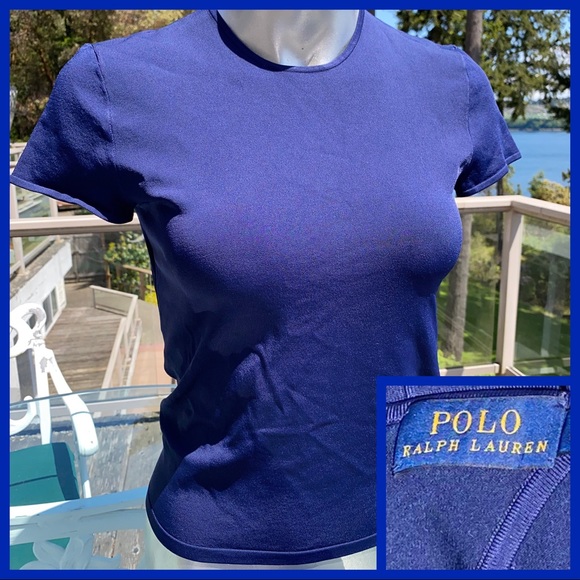 Polo Ralph Lauren XL elegant casual upscale open back stretchy spring summer top - Picture 2 of 7